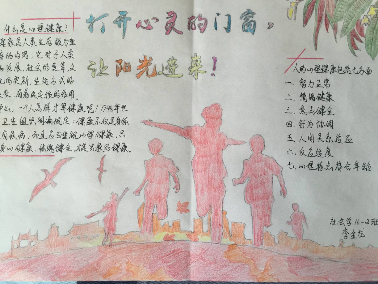 人文学院举办放飞心灵展现自我手抄报比赛